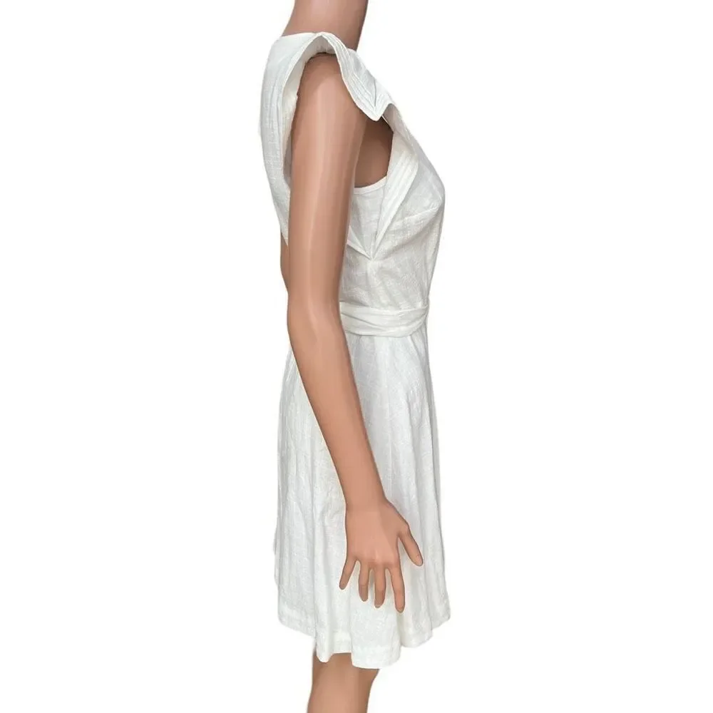 Madewell Ruffle-Sleeve Wrap Mini Dress cotton size XXS NWT